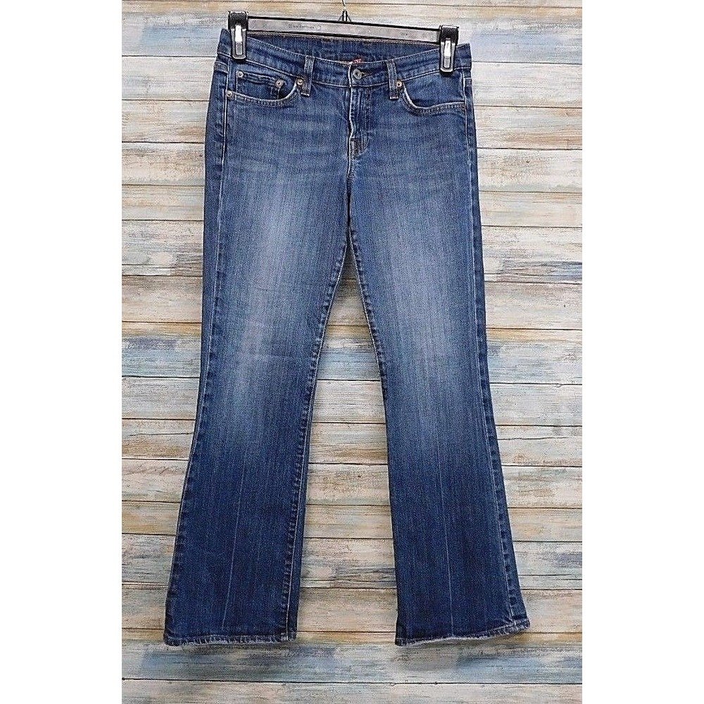 Lucky Brand Womens Jeans Size 4 27 Bootcut Embroidered Blue Denim Biker Western